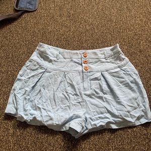 light blue shorts